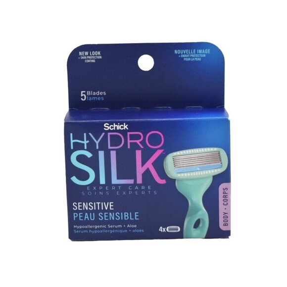 Schick Hydro Silk 5 Sensitive Care Razor Cartridges Bundle Hydra-Boost Serum 5 B - Picture 3 of 6